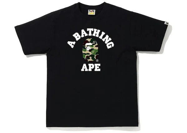 BAPE ABC Camo College Tee Black/Green - Joey Sneakers
