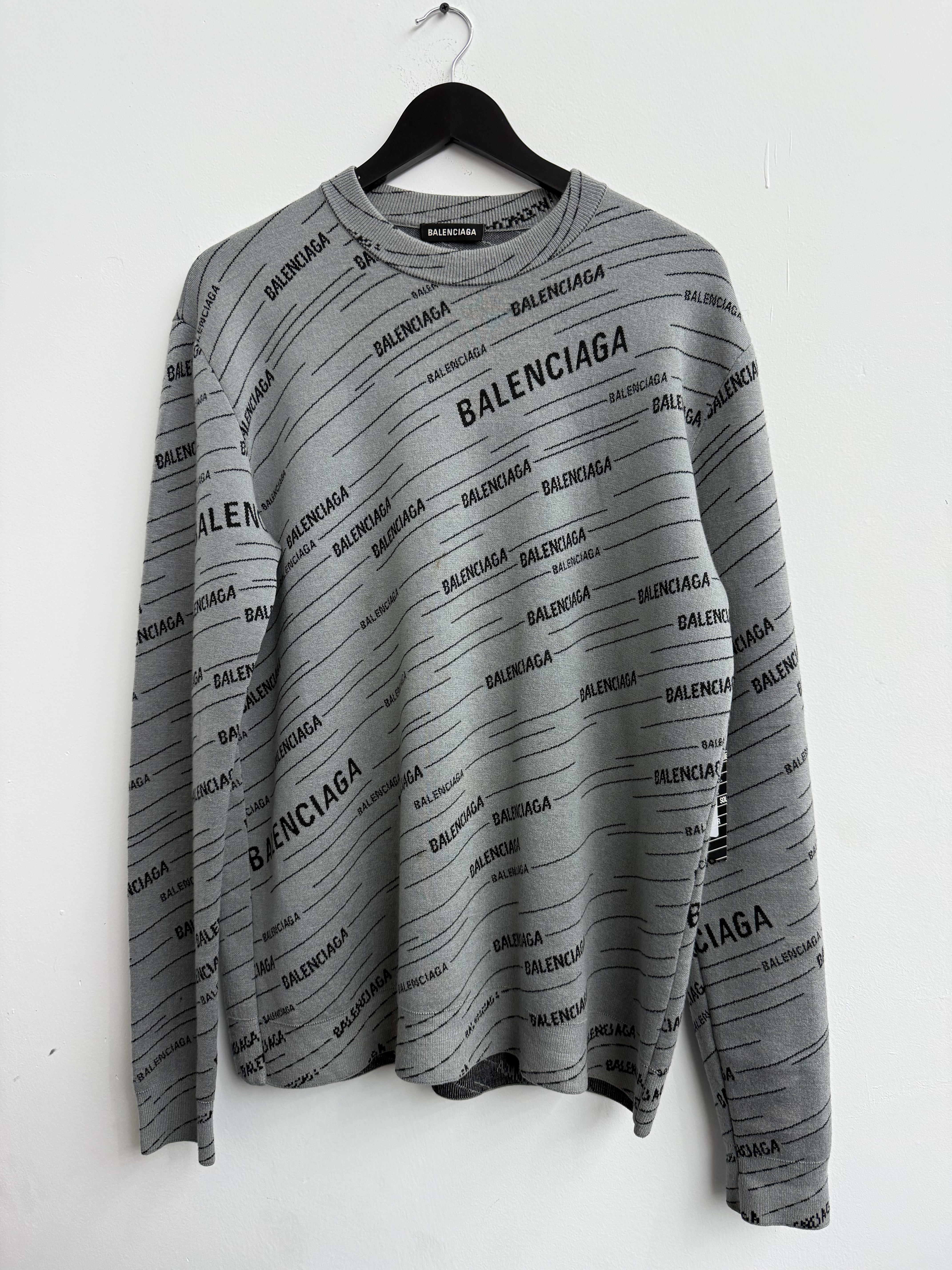 Balenciaga L/S Crewneck Sweater All Over Print - Joey Sneakers