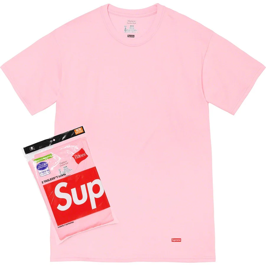 Supreme Hanes Tagless Tees (2 Pack) Pink - Joey Sneakers