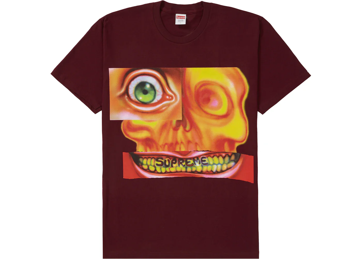 Supreme Face Tee Burgundy - Joey Sneakers