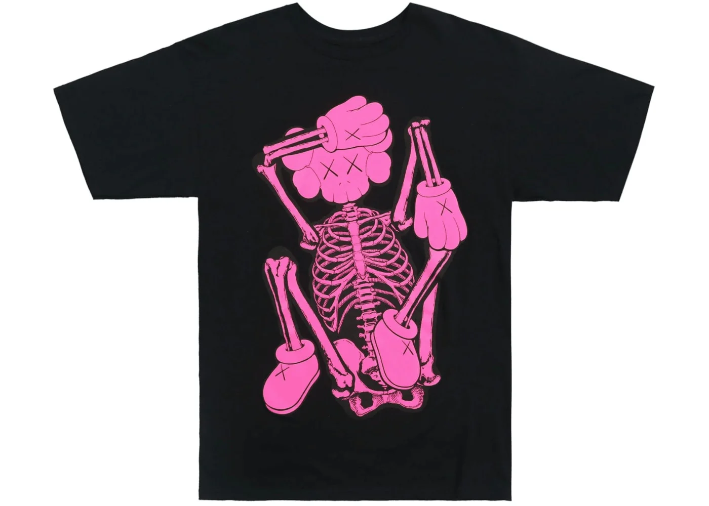 KAWS SKELETON NEW FICTION T-shirt Pink - Joey Sneakers