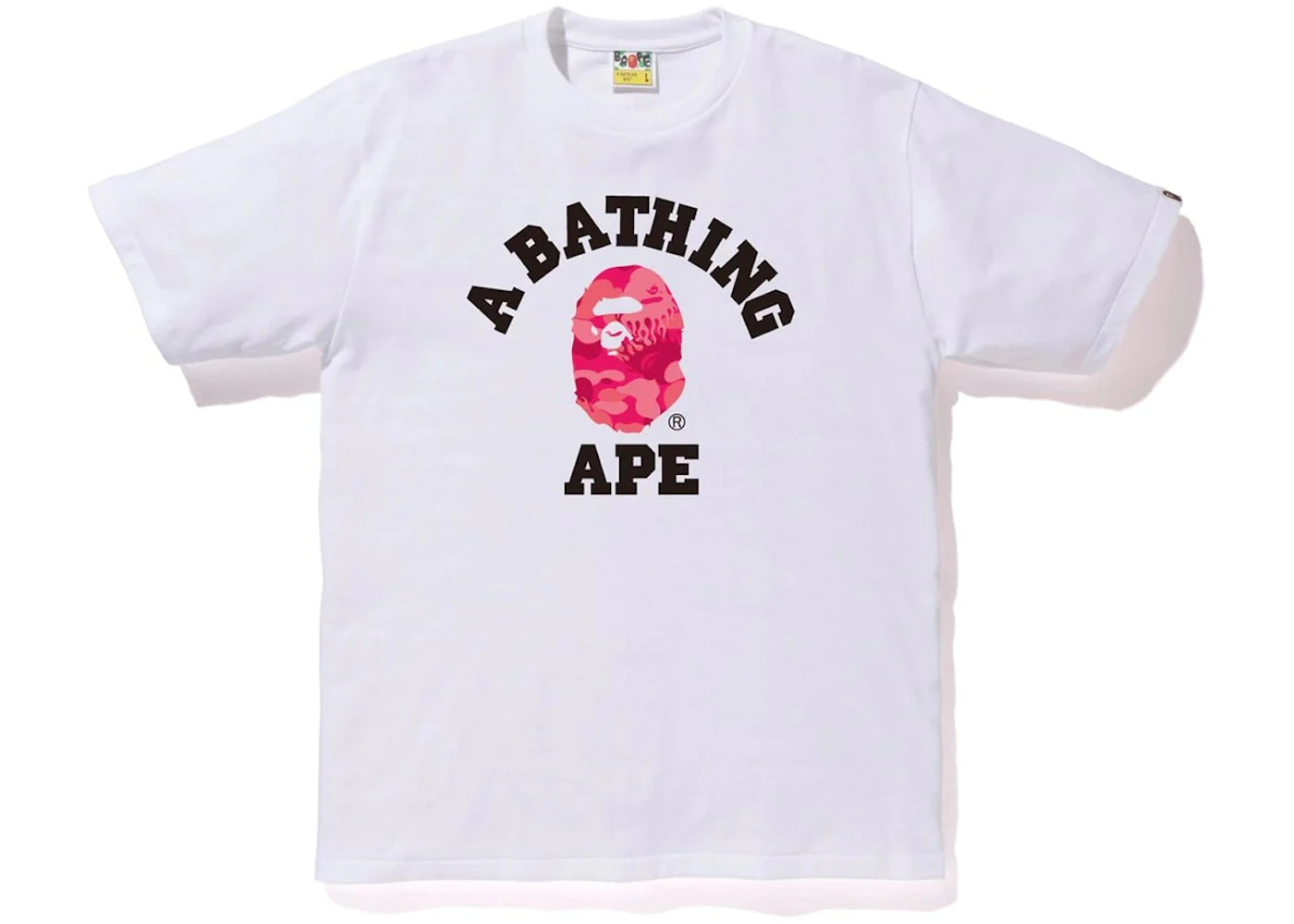 BAPE Fire Camo College Tee White/Pink - Joey Sneakers
