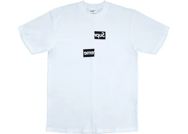 Supreme Comme des Garcons SHIRT Split Box Logo Tee White - Joey Sneakers