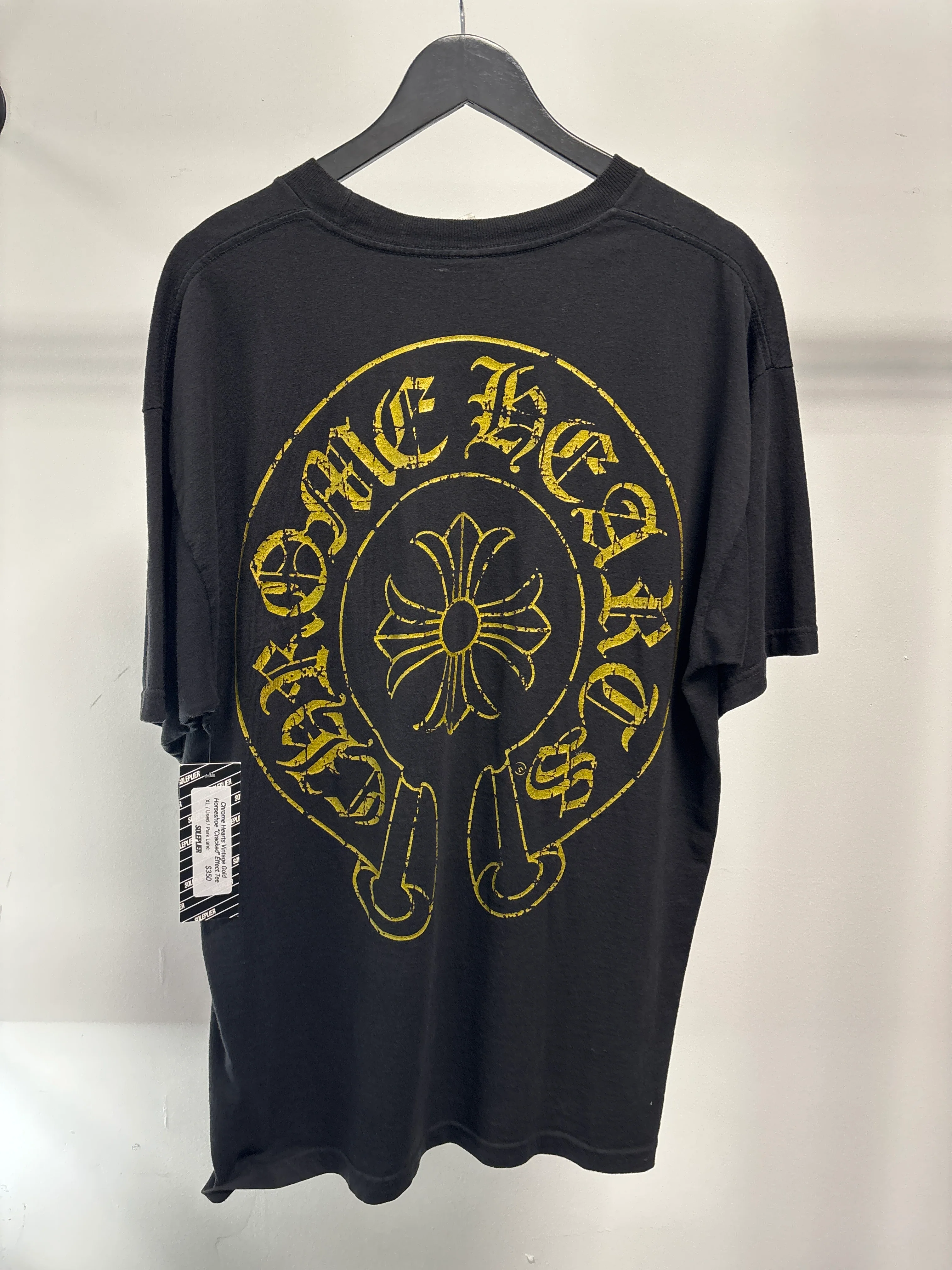 Chrome Hearts Vintage Gold Horseshoe “Cracked” Effect Tee - Joey Sneakers