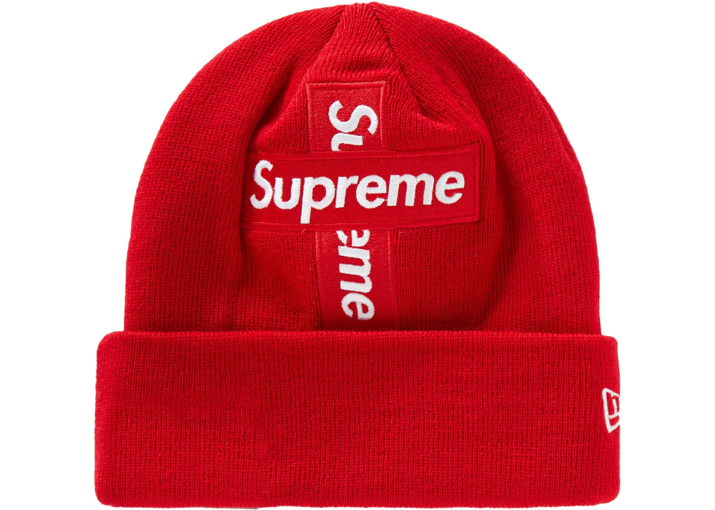 Supreme New Era Cross Box Logo Beanie Red - Joey Sneakers