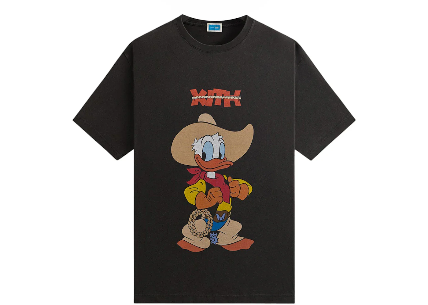 Kith Disney Donald Duck Cowboy Vintage Tee Black - Joey Sneakers