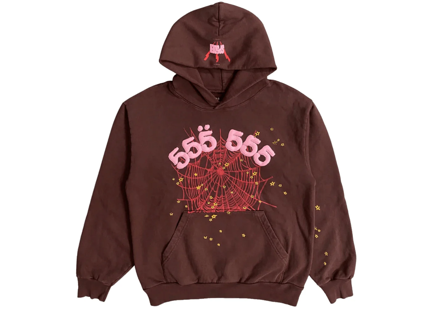 Sp5der Angel Number Hoodie Brown - Joey Sneakers