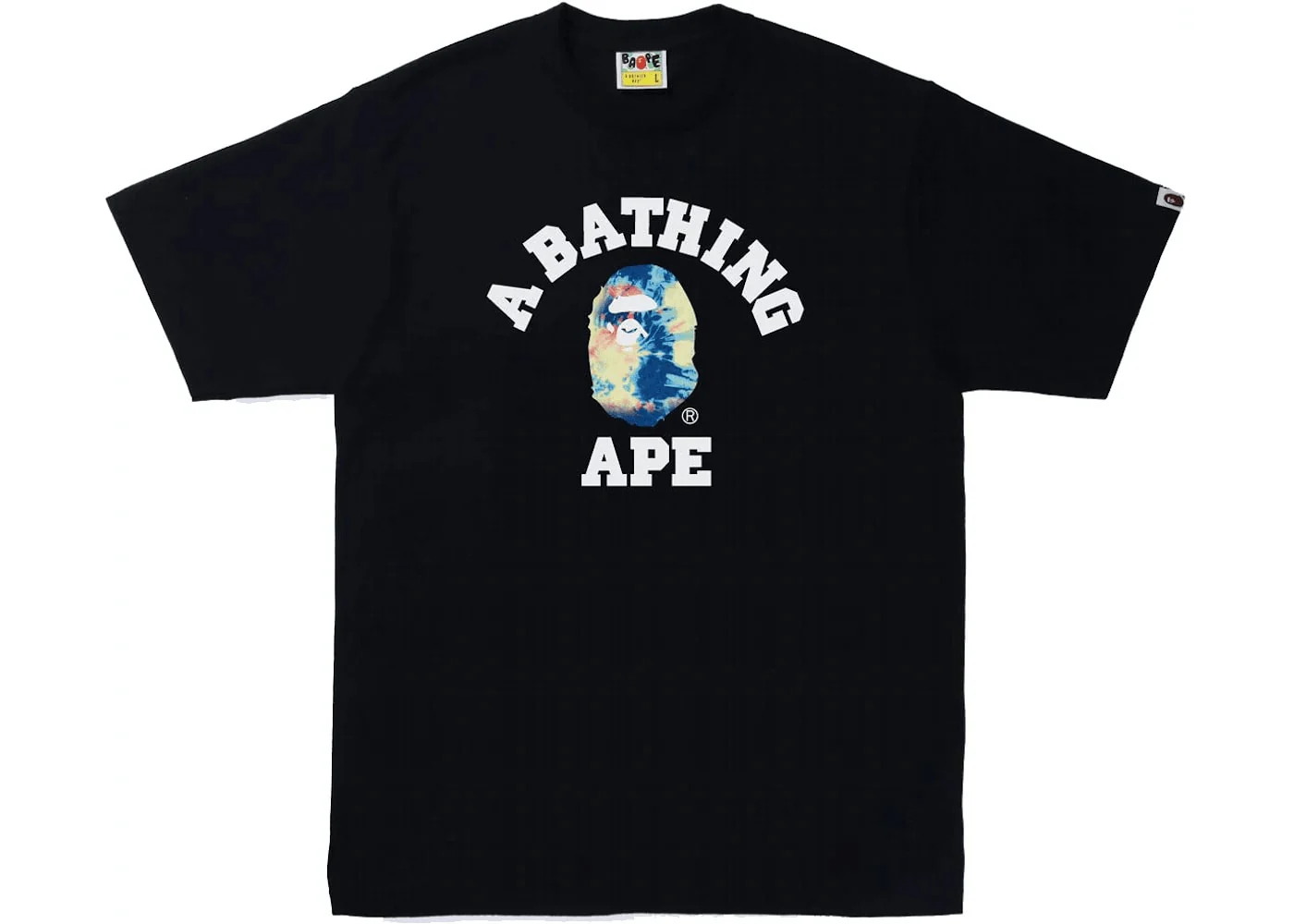 BAPE Tie Dye College Tee Black/Multi - Joey Sneakers