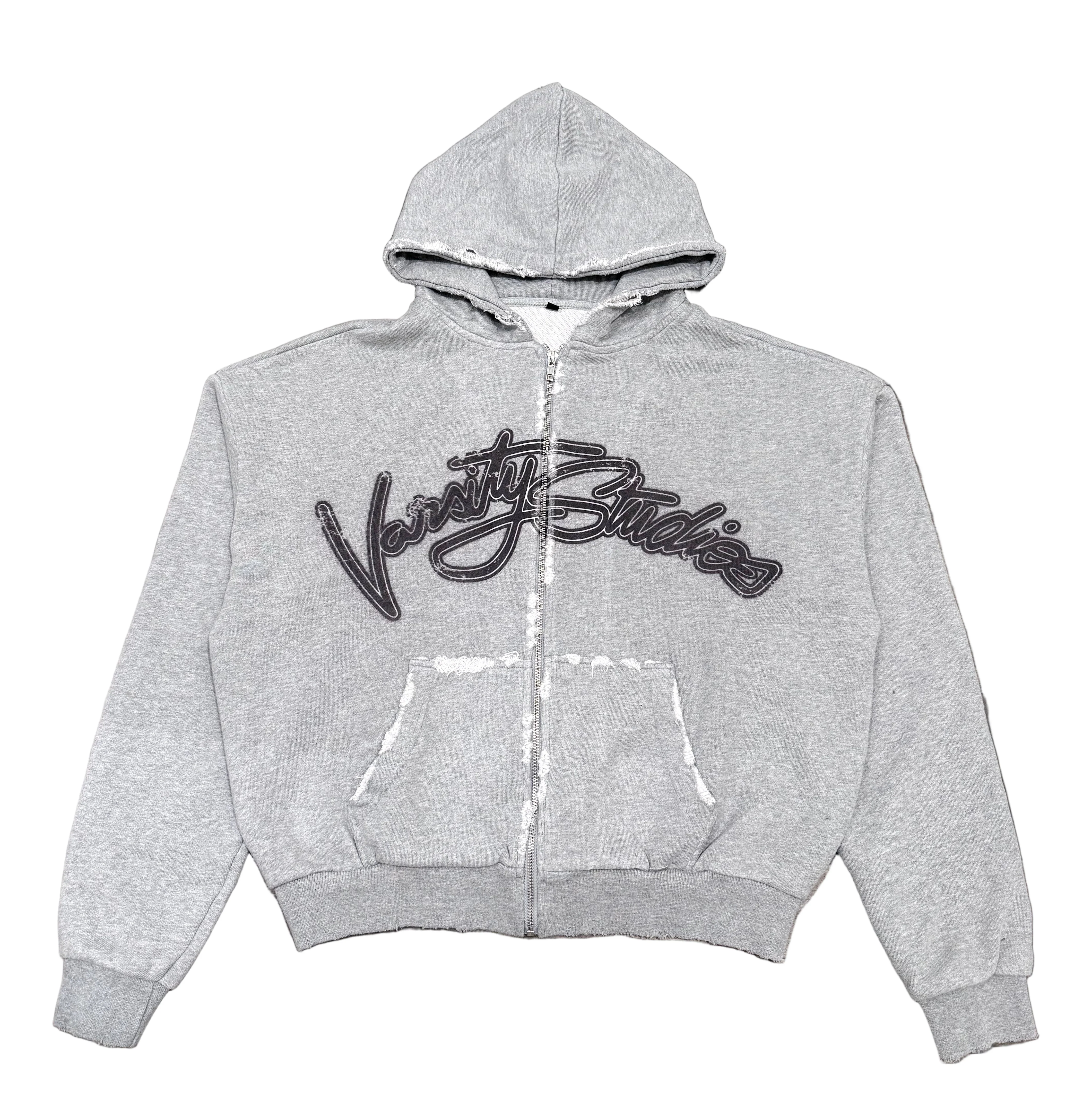 Varsity Studios Script Zip Hoodie Grey - Joey Sneakers