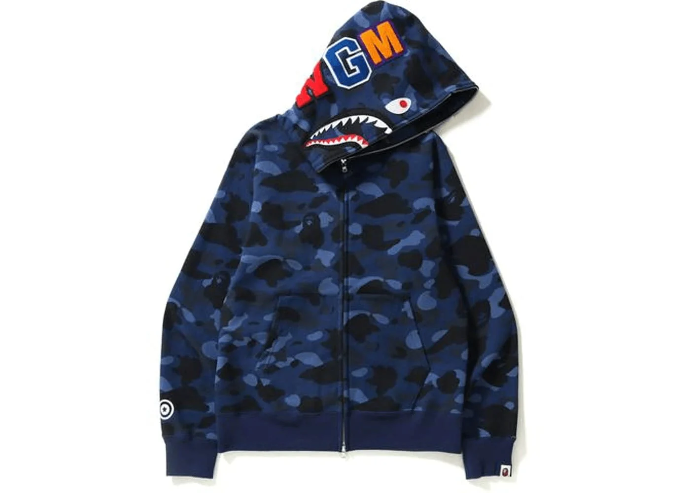 BAPE Color Camo Shark Full Zip Hoodie Blue - Joey Sneakers