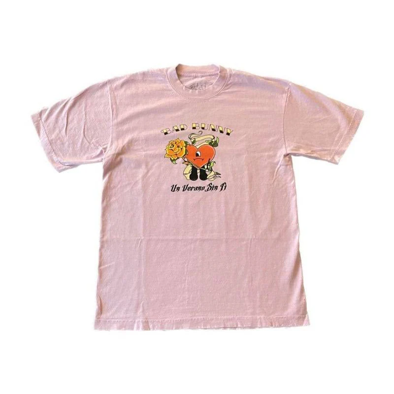 Bad Bunny Un Verano Sin Ti Heart Tee Pink - Joey Sneakers