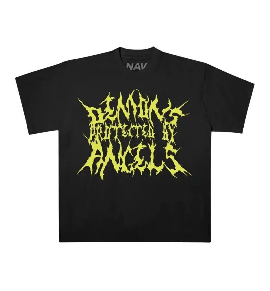 Nav X Vlone demons protected by angels black/green tee - Joey Sneakers
